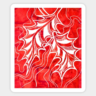 Miniature Aussie Tangle 020 in Xmas Red and White Sticker